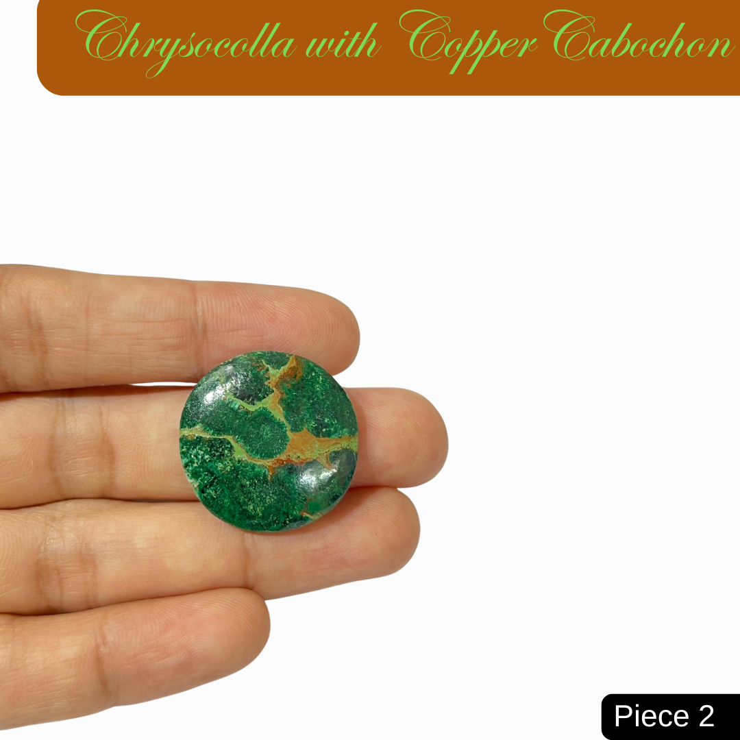 Chrysocolla with Copper Cabochons