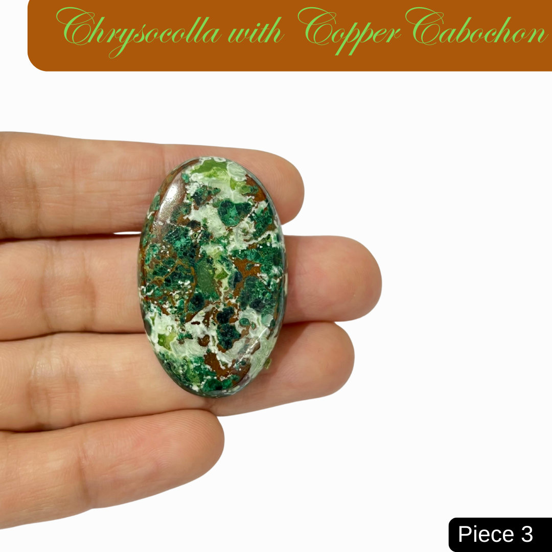Chrysocolla with Copper Cabochons