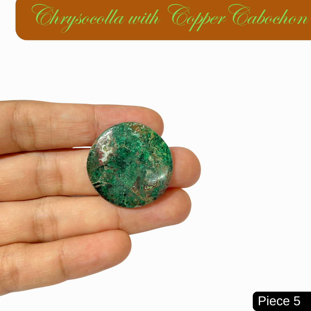 Chrysocolla with Copper Cabochons