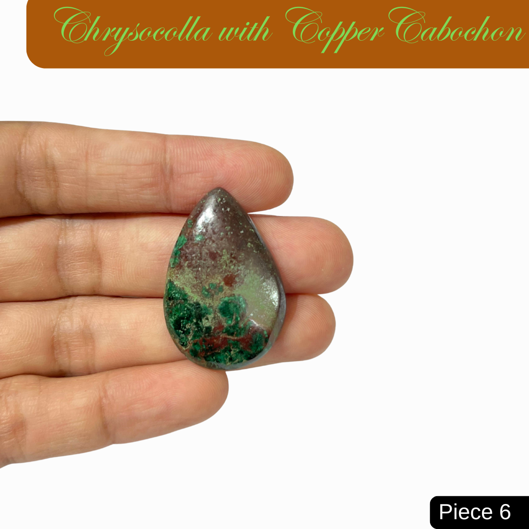 Chrysocolla with Copper Cabochons