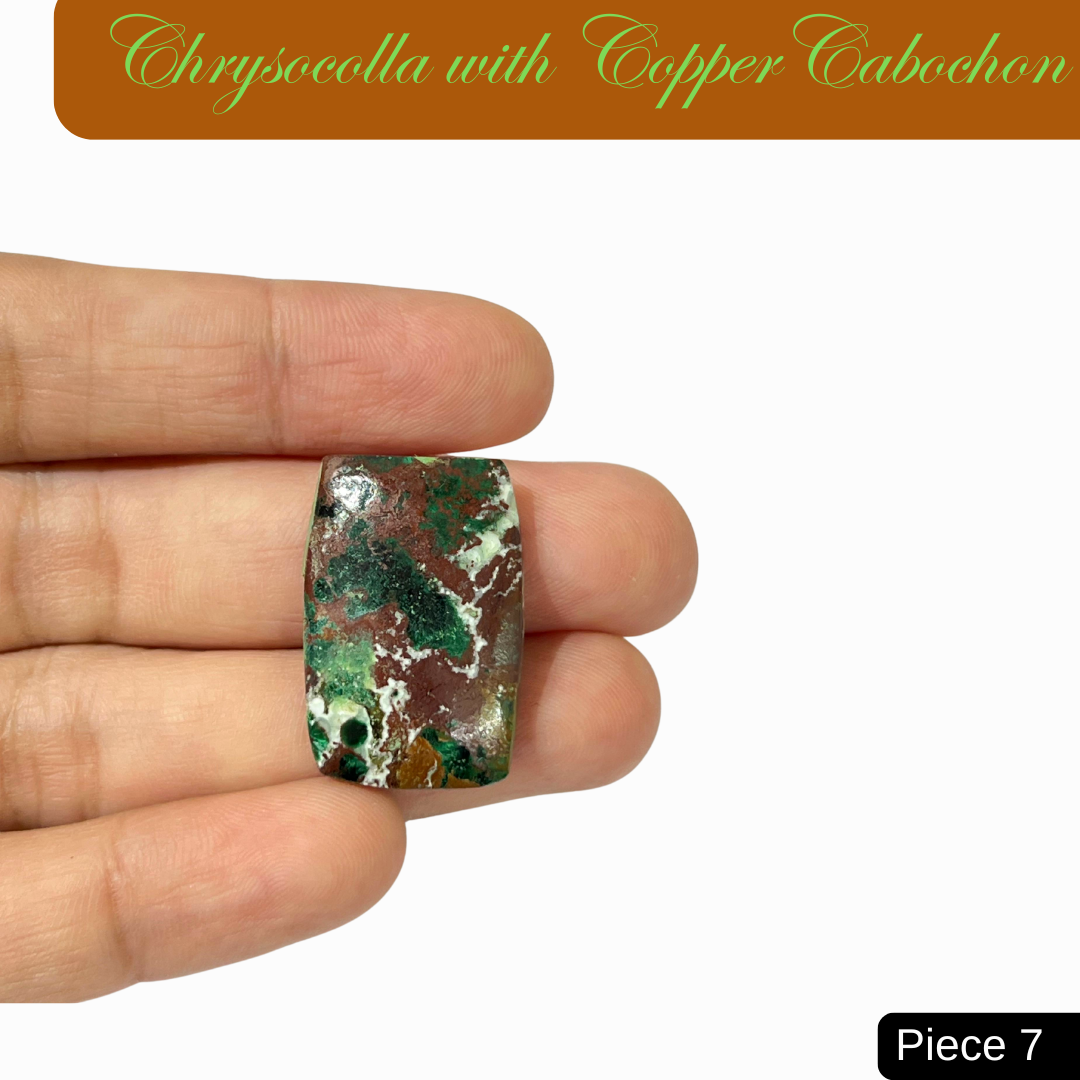 Chrysocolla with Copper Cabochons