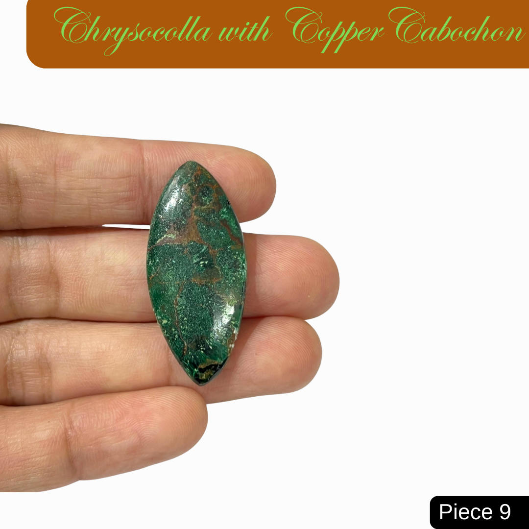 Chrysocolla with Copper Cabochons