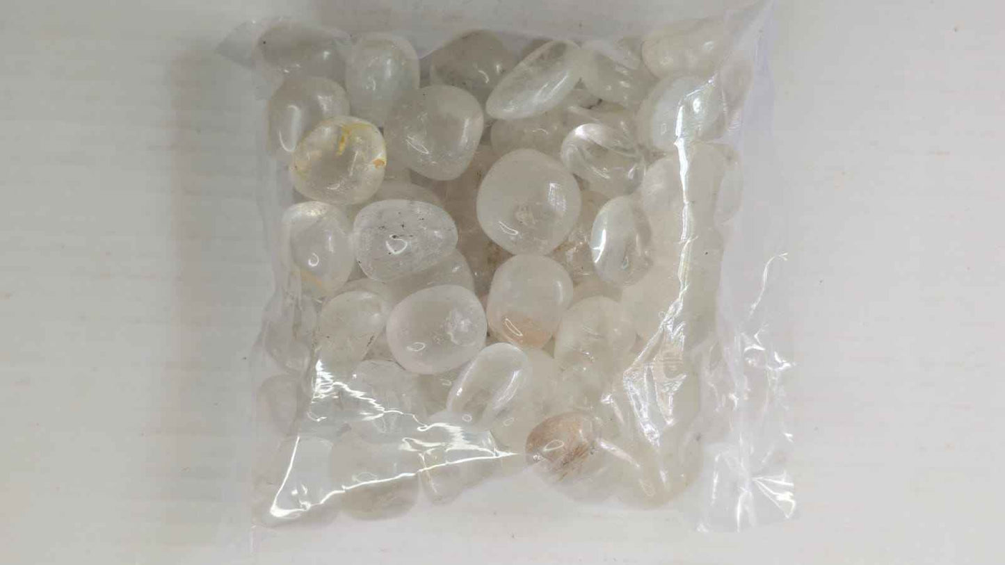CLEAR QUARTZ TUMBLE STONES - 1KG