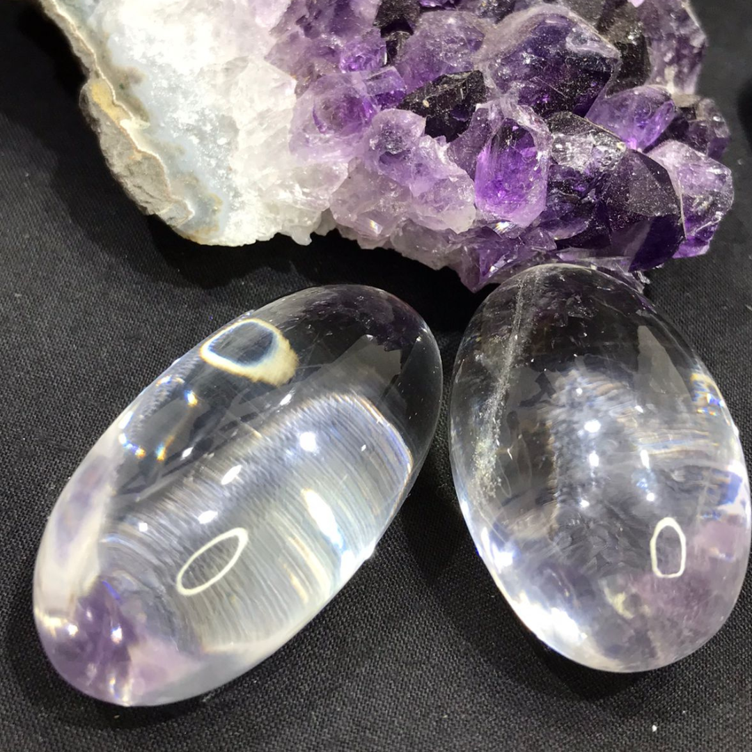 Clear quartz with on sale purple