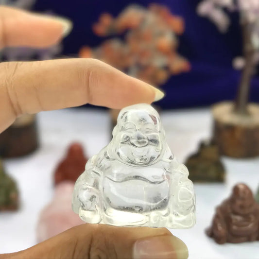 Clear Quartz Laughing Buddha