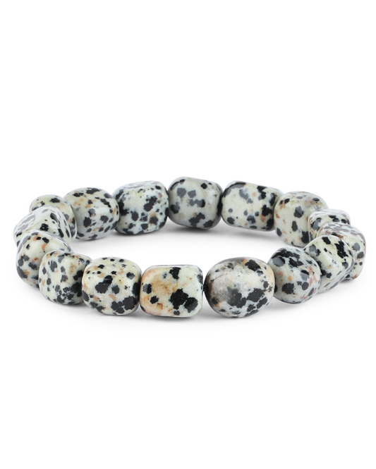 Dalmatian Jasper Tumbled Bracelet in India - Aeora Rocks