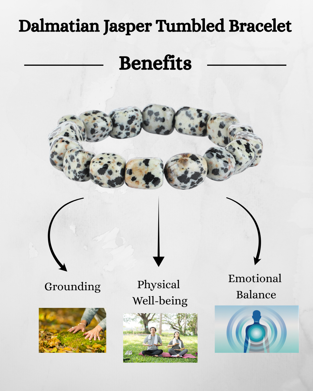 Dalmatian Jasper Tumbled Bracelet in India - Aeora Rocks - AEORA ROCKS INDIA -Healing Crystals superstore
