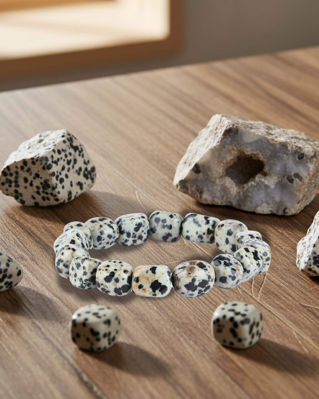 Dalmatian Jasper Tumbled Bracelet in India - Aeora Rocks - AEORA ROCKS INDIA -Healing Crystals superstore