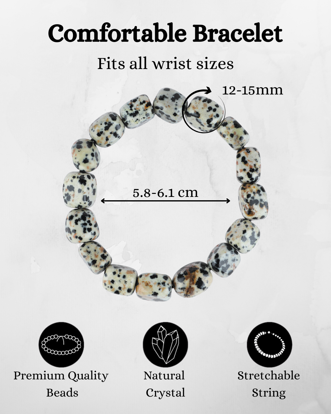 Dalmatian Jasper Tumbled Bracelet in India - Aeora Rocks