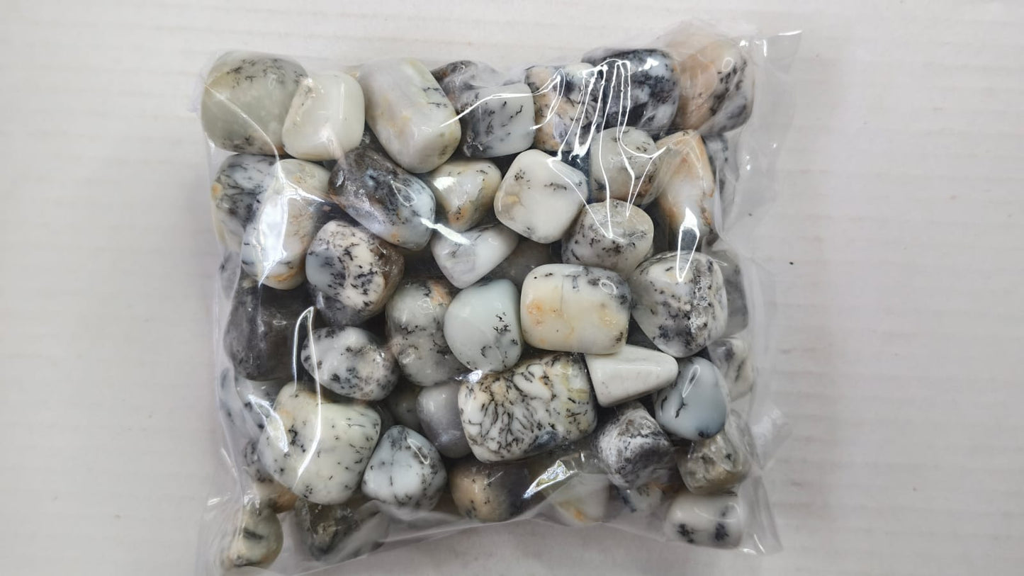 DENDRITIC AGATE TUMBLE STONES - 1 KG
