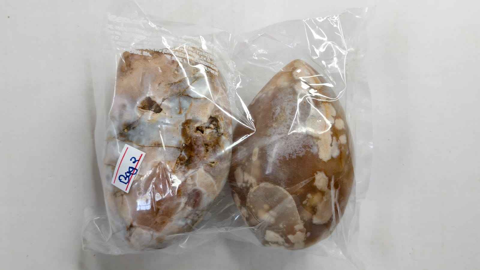 FLOWER AGATE FREEFORM STONES-1KG -BAG 2 -2PCS
