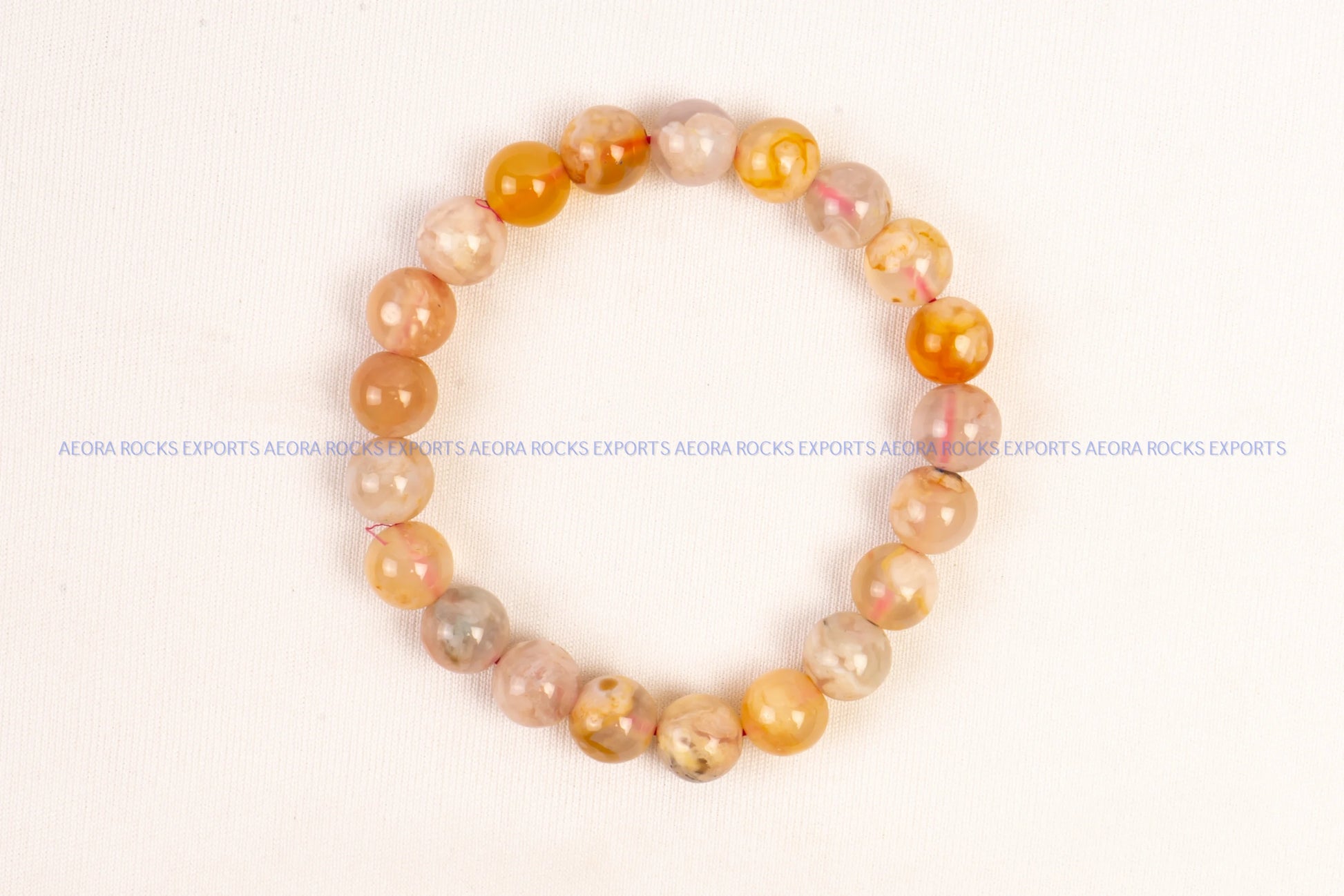 Flower Agate Bead Bracelet