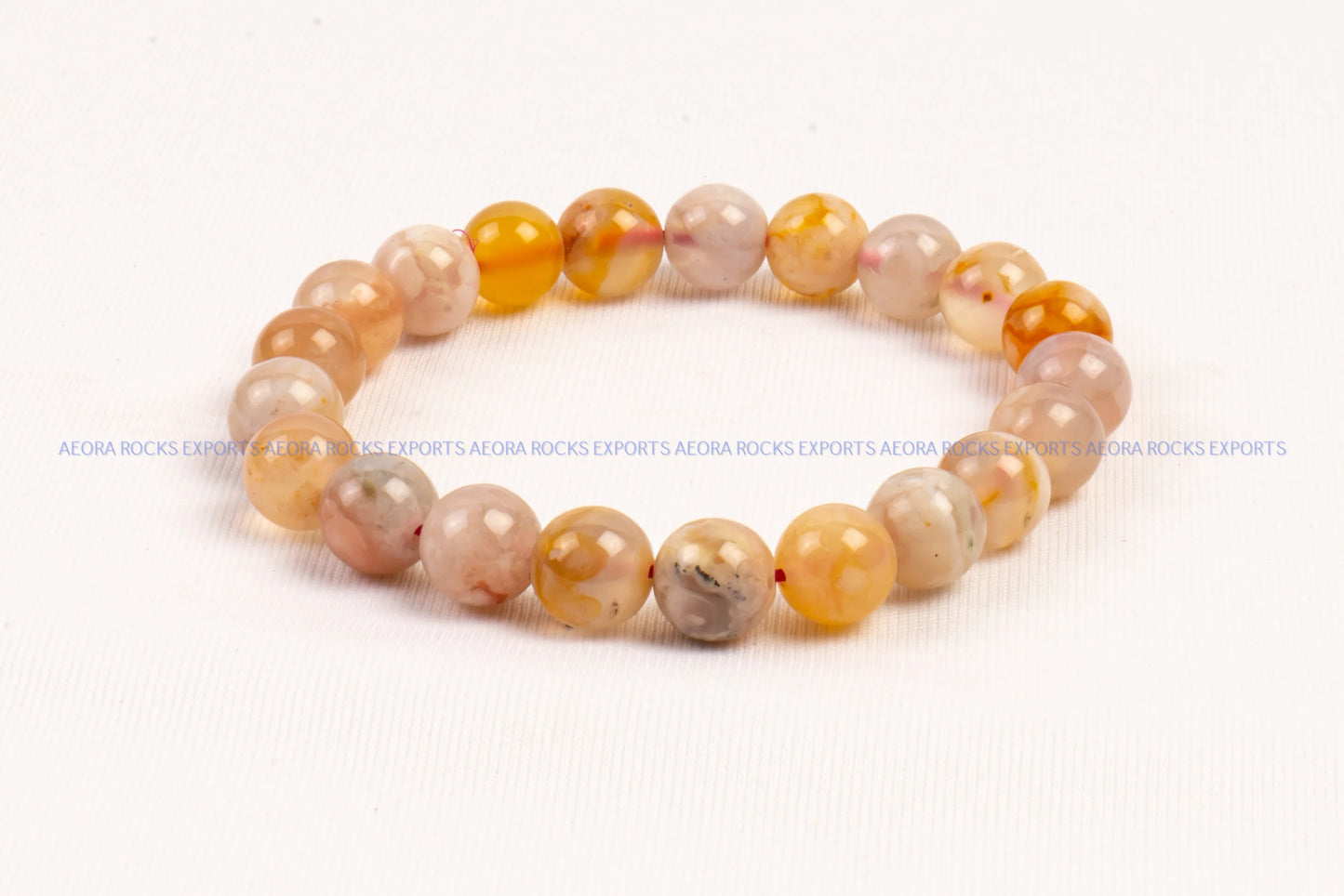 Flower Agate Bead Bracelet