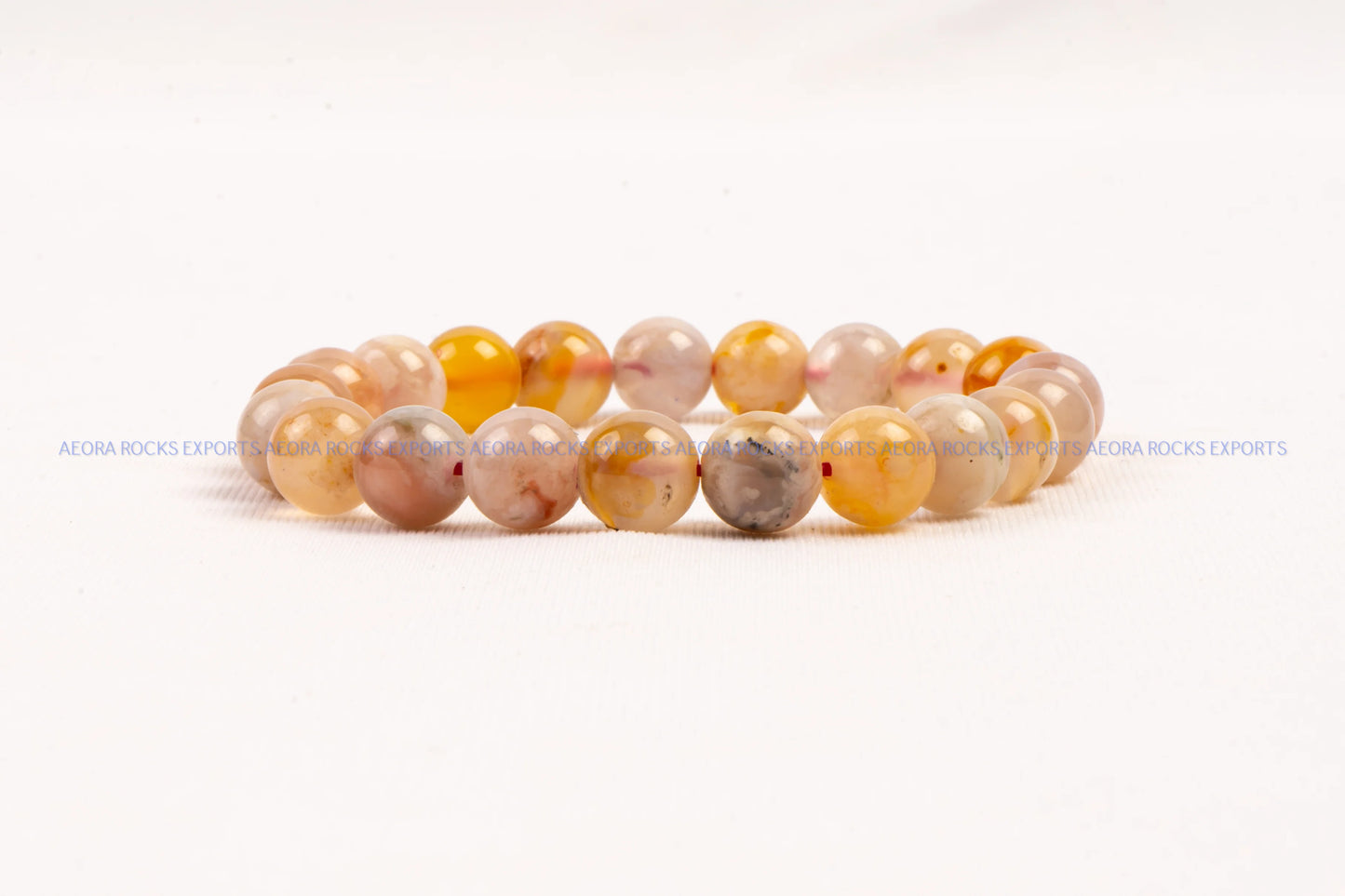 Flower Agate Bead Bracelet