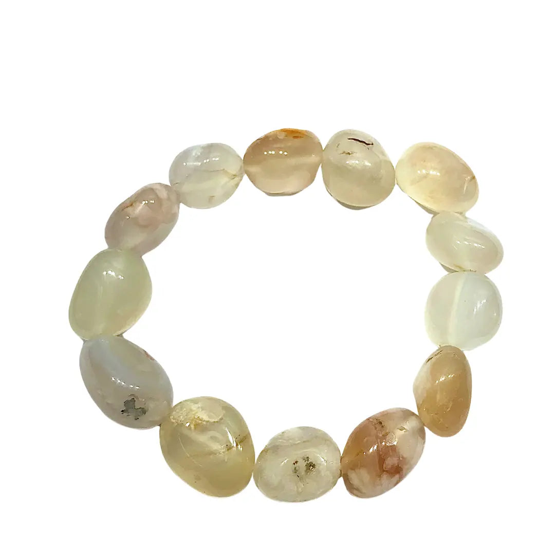 Flower Agate Tumbled Bracelet