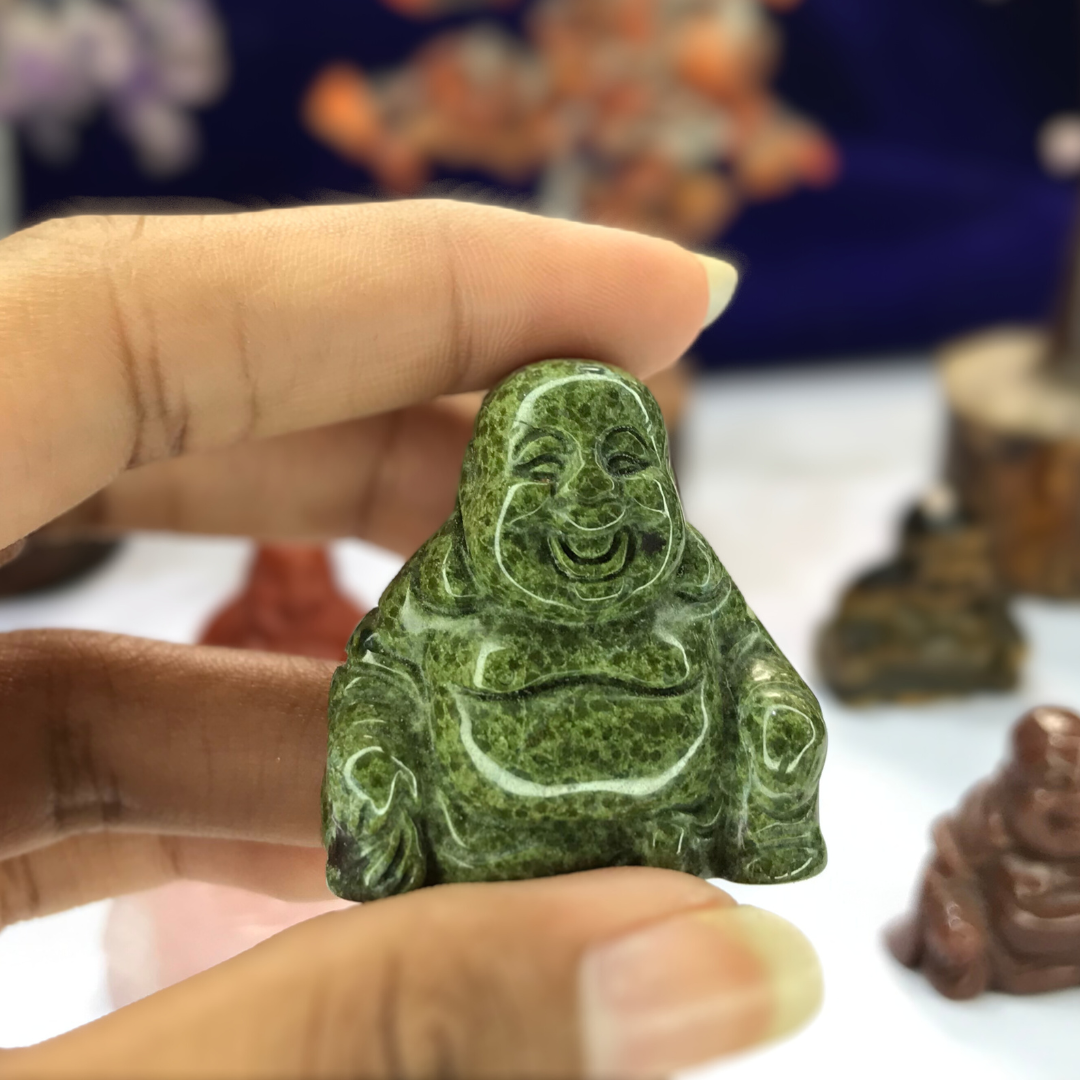 Green Dalmatian Laughing Buddha