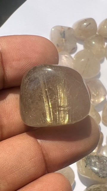 Golden Rutile Tumbled Stone