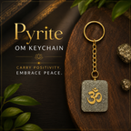 Pyrite OM Keychain Aeora Rocks - AEORA ROCKS INDIA -Healing Crystals superstore