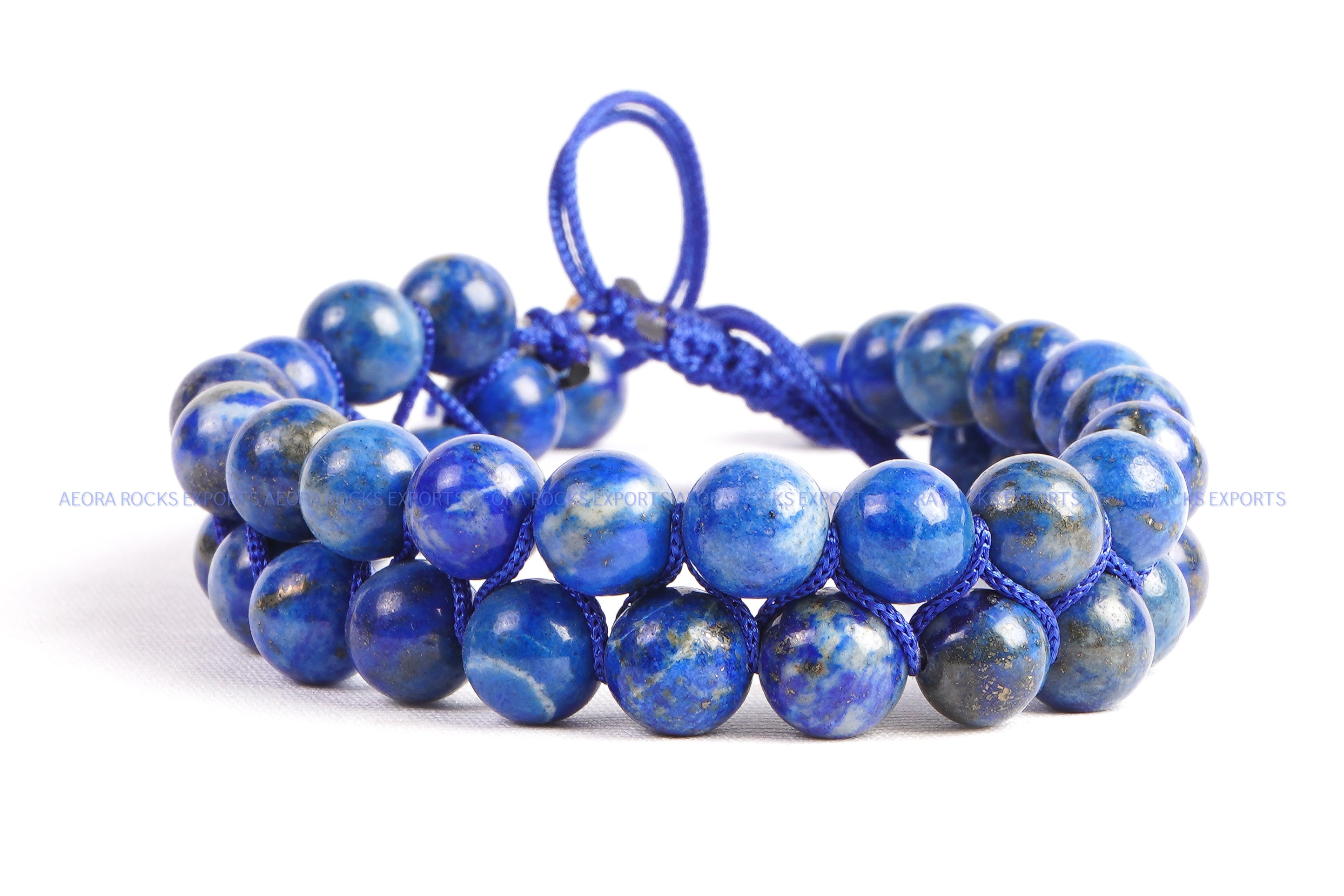 Healing bracelet with Lapis Lazuli beads and Buddha head motif 