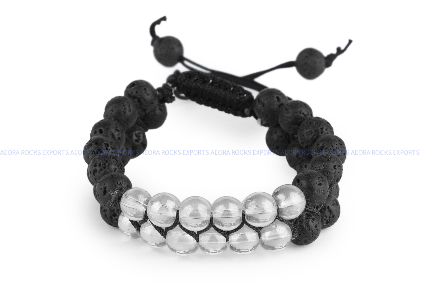 Aura & Lava Combination String Bracelet in India - Aeora Rocks