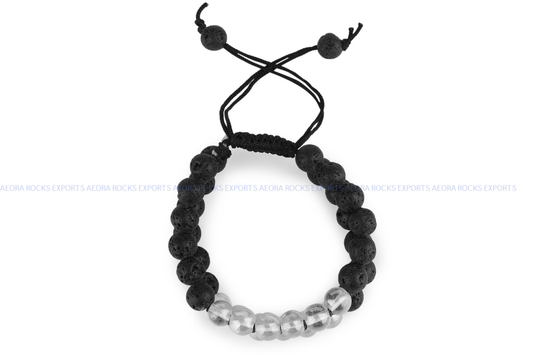 Aura & Lava Combination String Bracelet in India - Aeora Rocks - AEORA ROCKS INDIA -Healing Crystals superstore