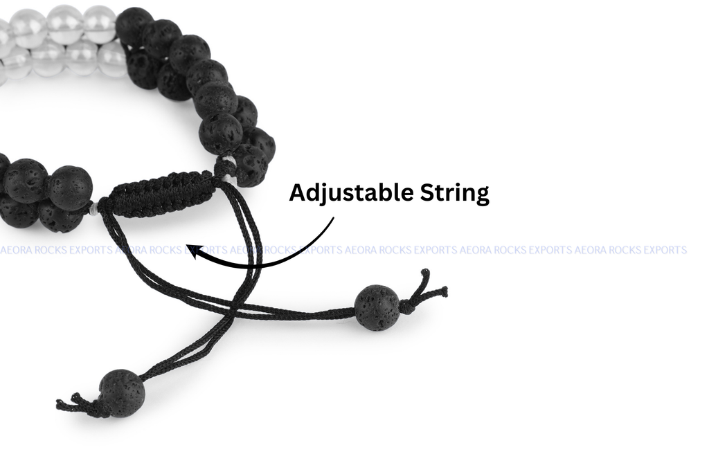 Aura & Lava Combination String Bracelet in India - Aeora Rocks - AEORA ROCKS INDIA -Healing Crystals superstore