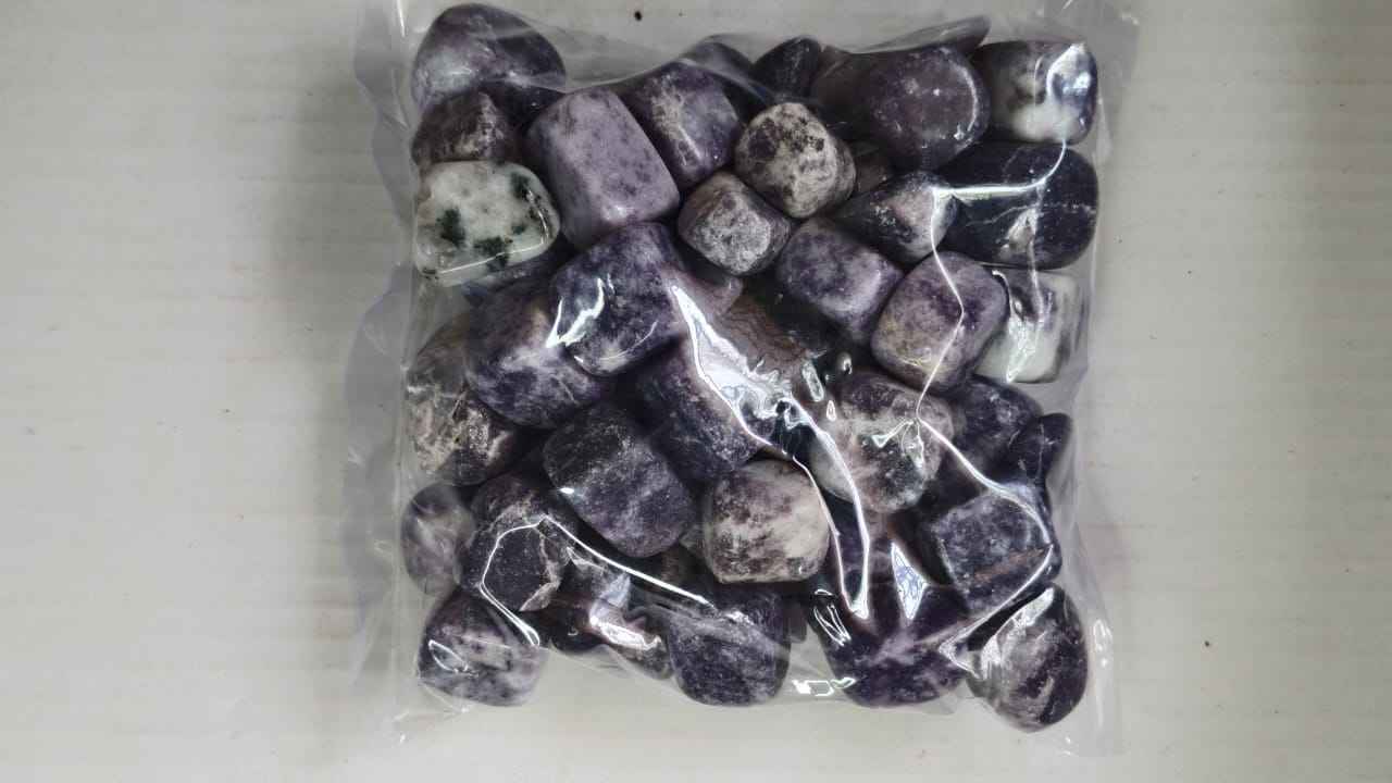 LEPIDOLITE TUMBLE STONE - 1 KG
