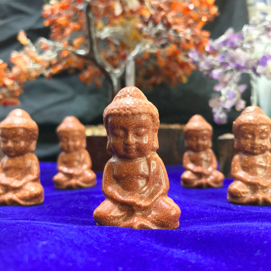 Red Goldstone Meditating Buddha