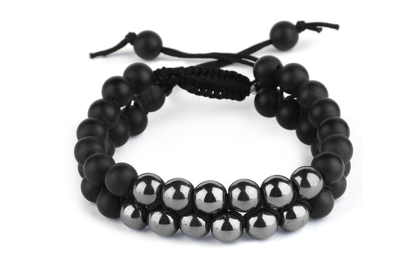 Hematite & Matt Combination String Bracelet - Aeora Rocks