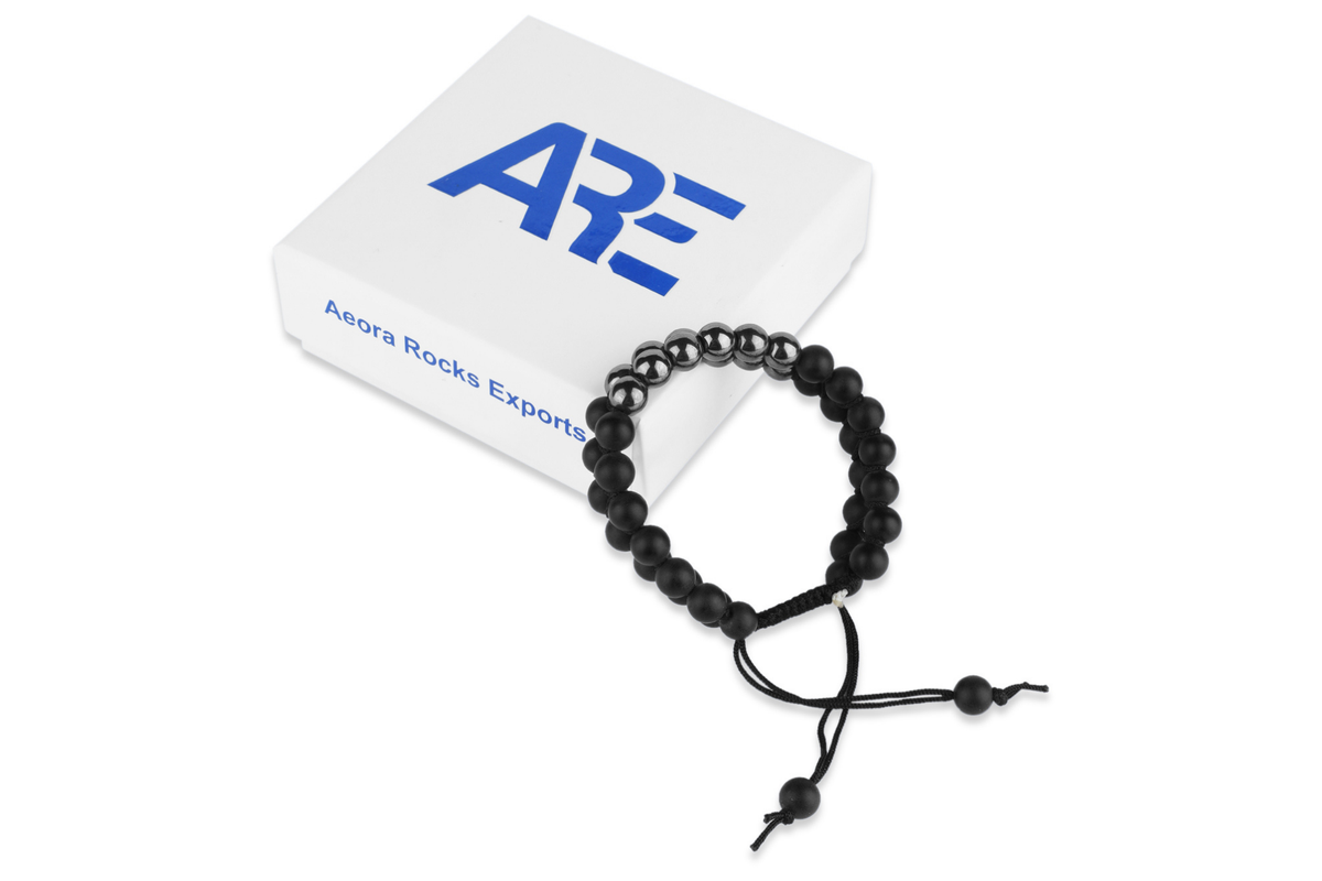 Hematite & Matt Combination String Bracelet - Aeora Rocks - AEORA ROCKS INDIA -Healing Crystals superstore