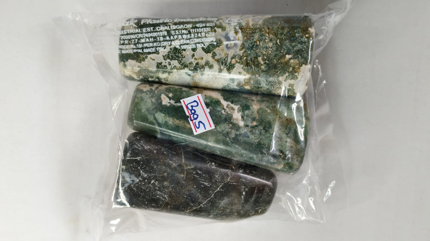 MOSS AGATE FREEFORM STONES - 1 KG - BAG 5 - 3PCS