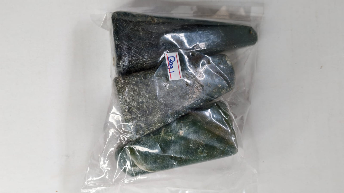 MOSS AGATE FREEFORM STONES - 1 KG - BAG 1 - 3PCS