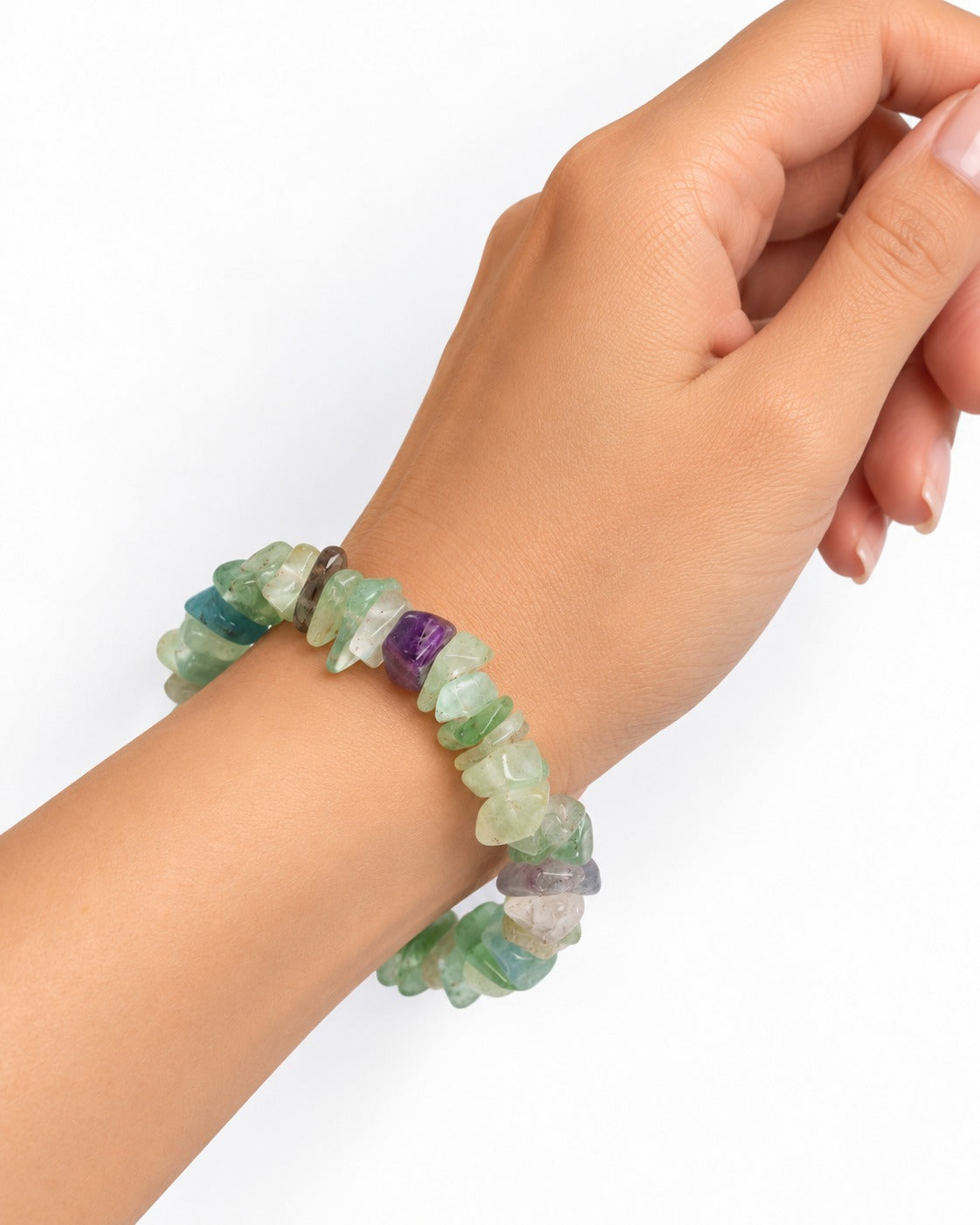 Multi Fluorite Chips Bracelet – Colourful Gemstone Bracelet | Aeora Rocks
