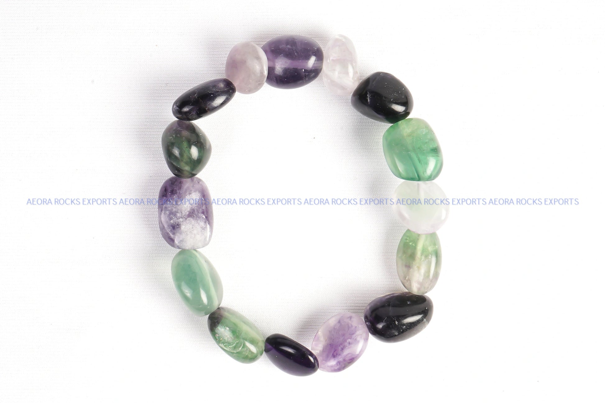 Multi Fluorite Tumbled Bracelet