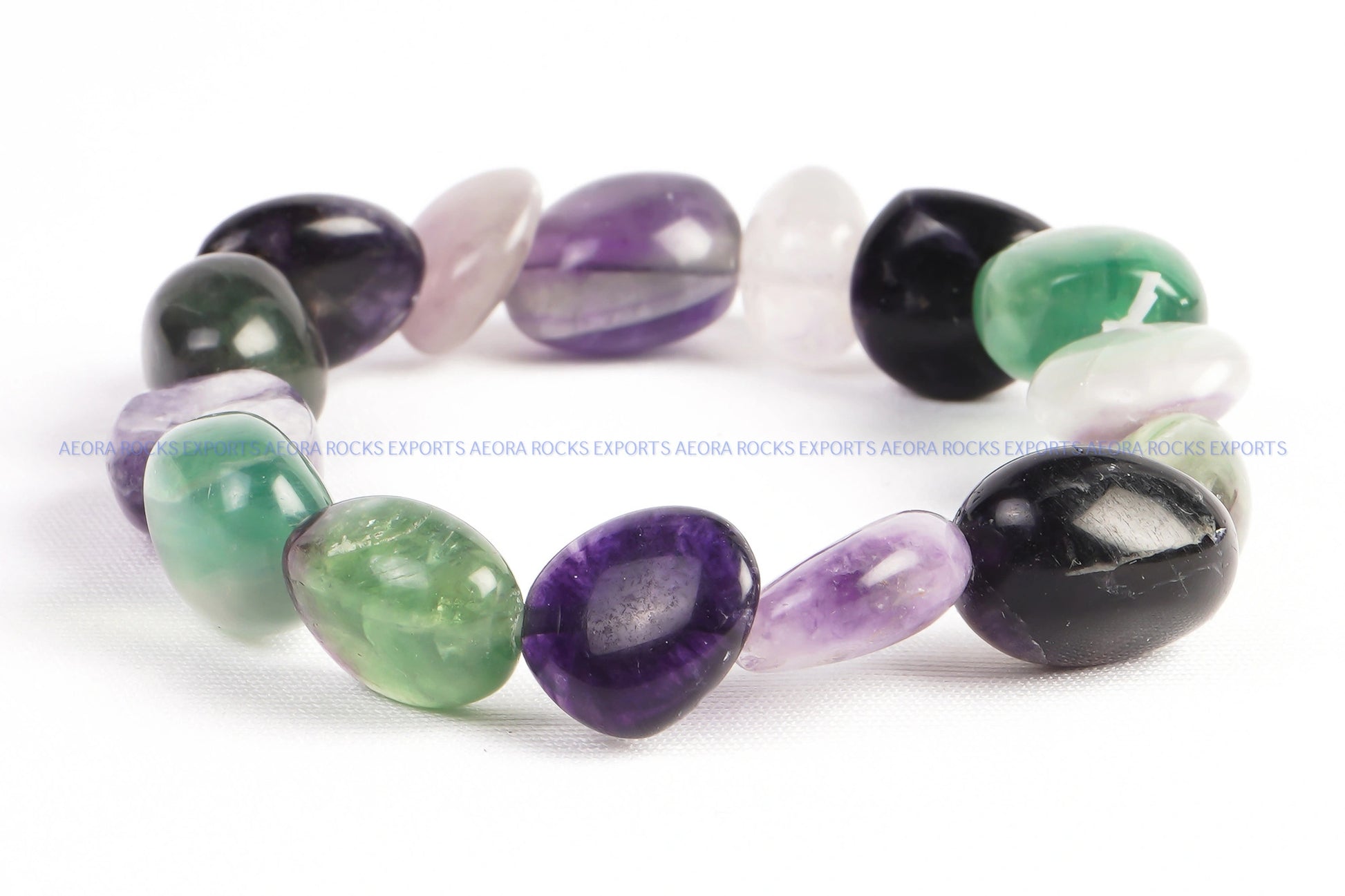 Multi Fluorite Tumbled Bracelet