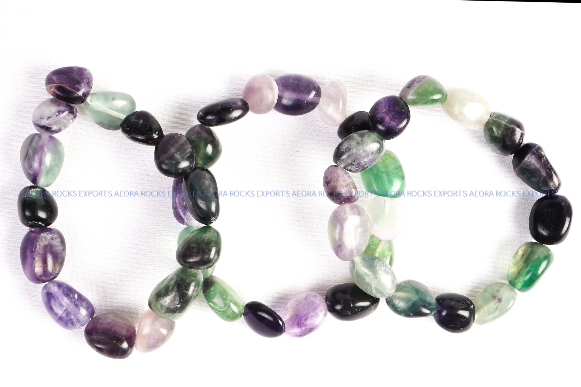 Multi Fluorite Tumbled Bracelet