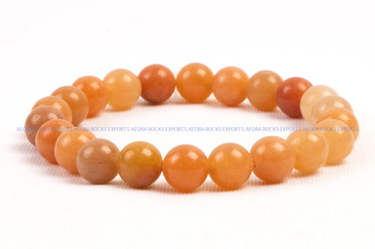 Orange Aventurine Bead Bracelet