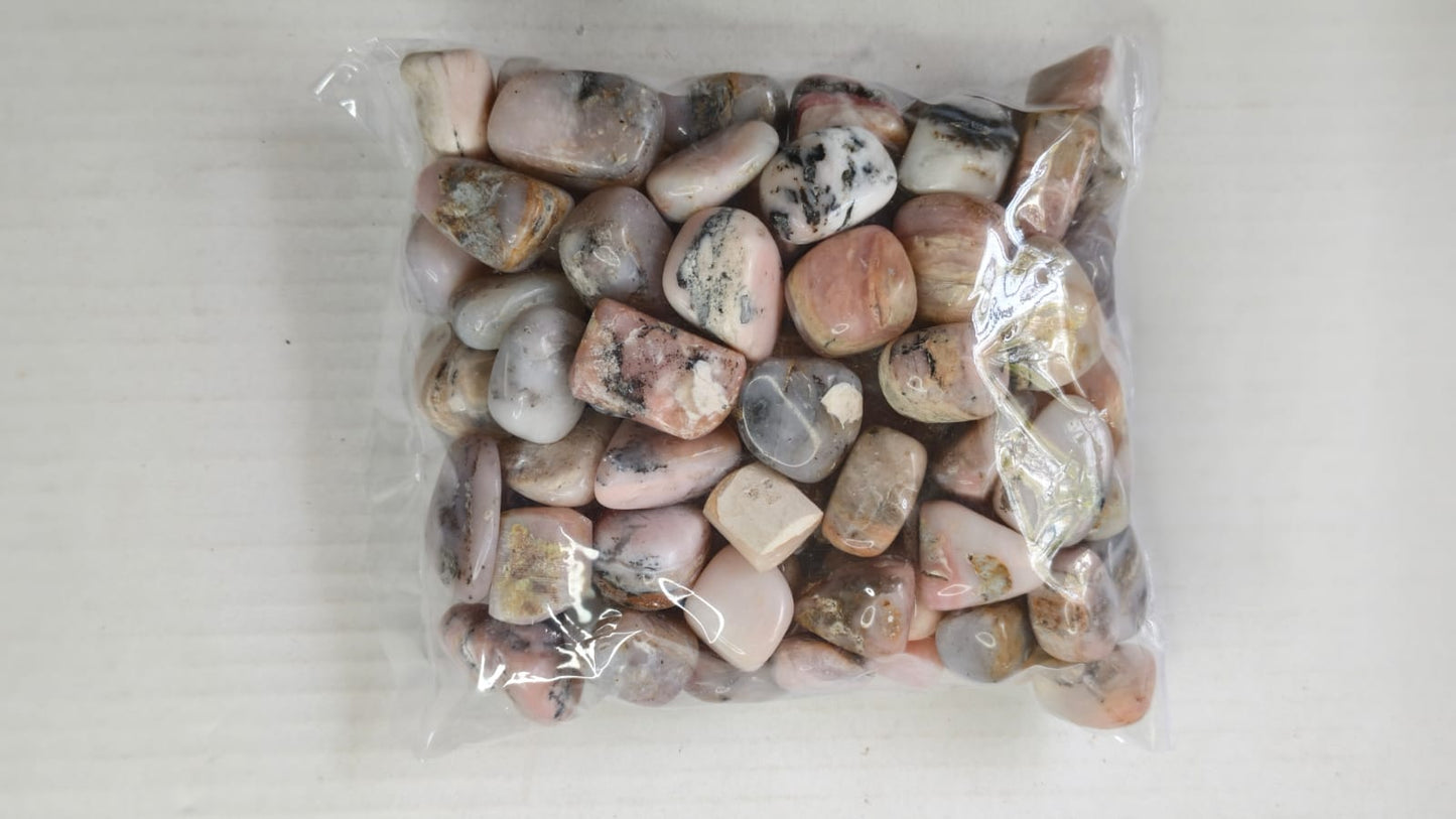 PINK OPAL TUMBLE STONES - 1 KG