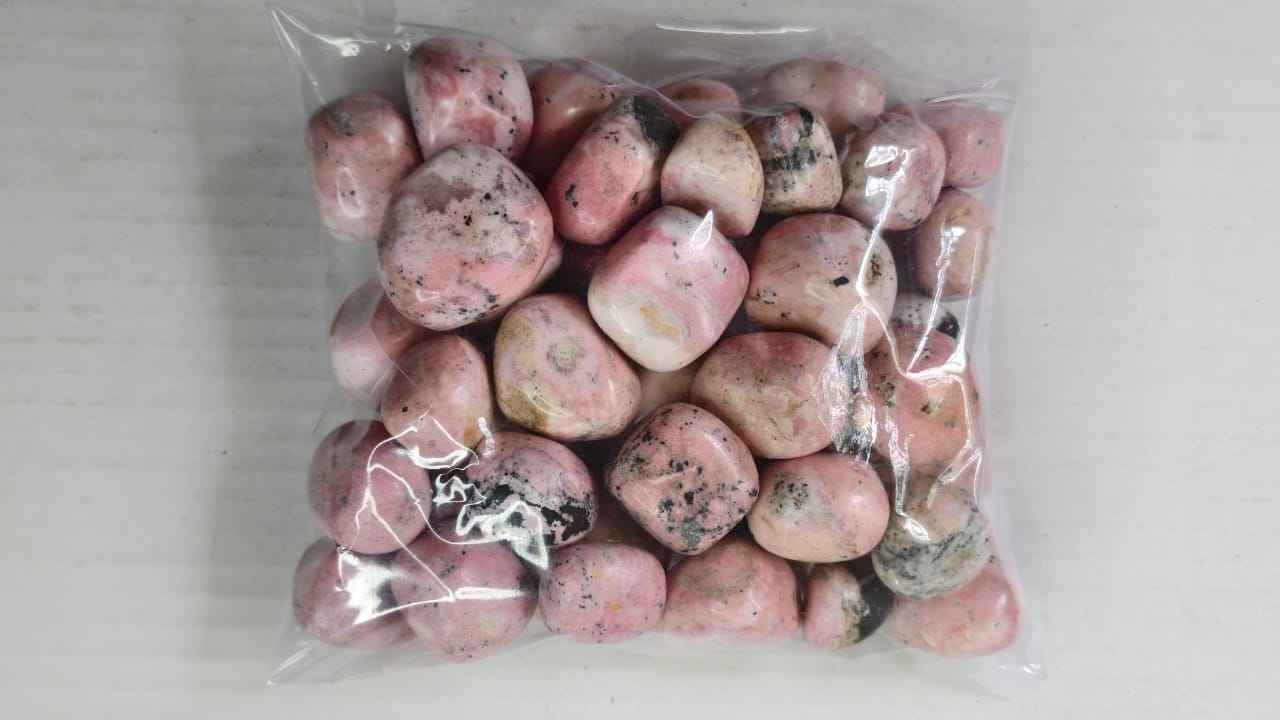 PINK RHODONITE TUMBLE STONES - 1KG