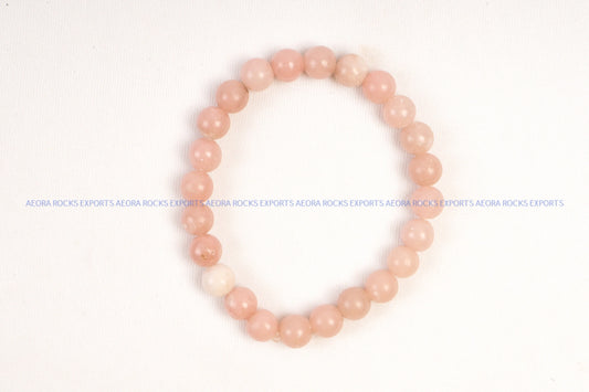 Pink Opal Bead Bracelet