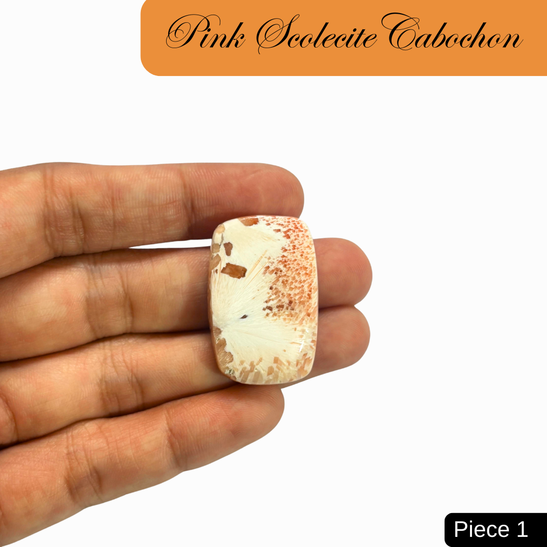 Pink Scolecite Cabochons - AEORA ROCKS INDIA -Healing Crystals superstore