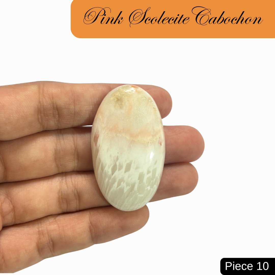 Pink Scolecite Cabochons - AEORA ROCKS INDIA -Healing Crystals superstore