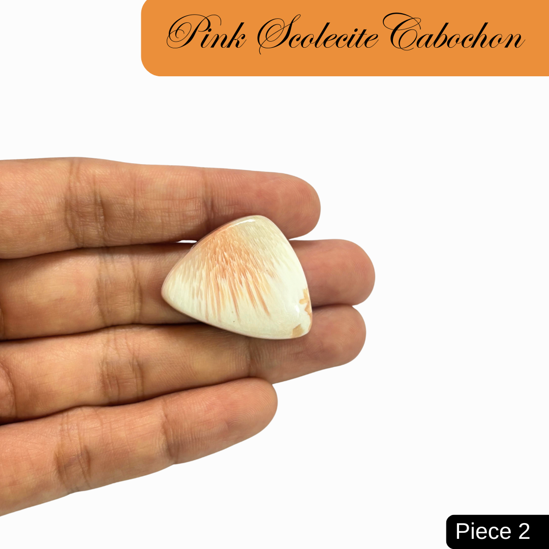 Pink Scolecite Cabochons - AEORA ROCKS INDIA -Healing Crystals superstore