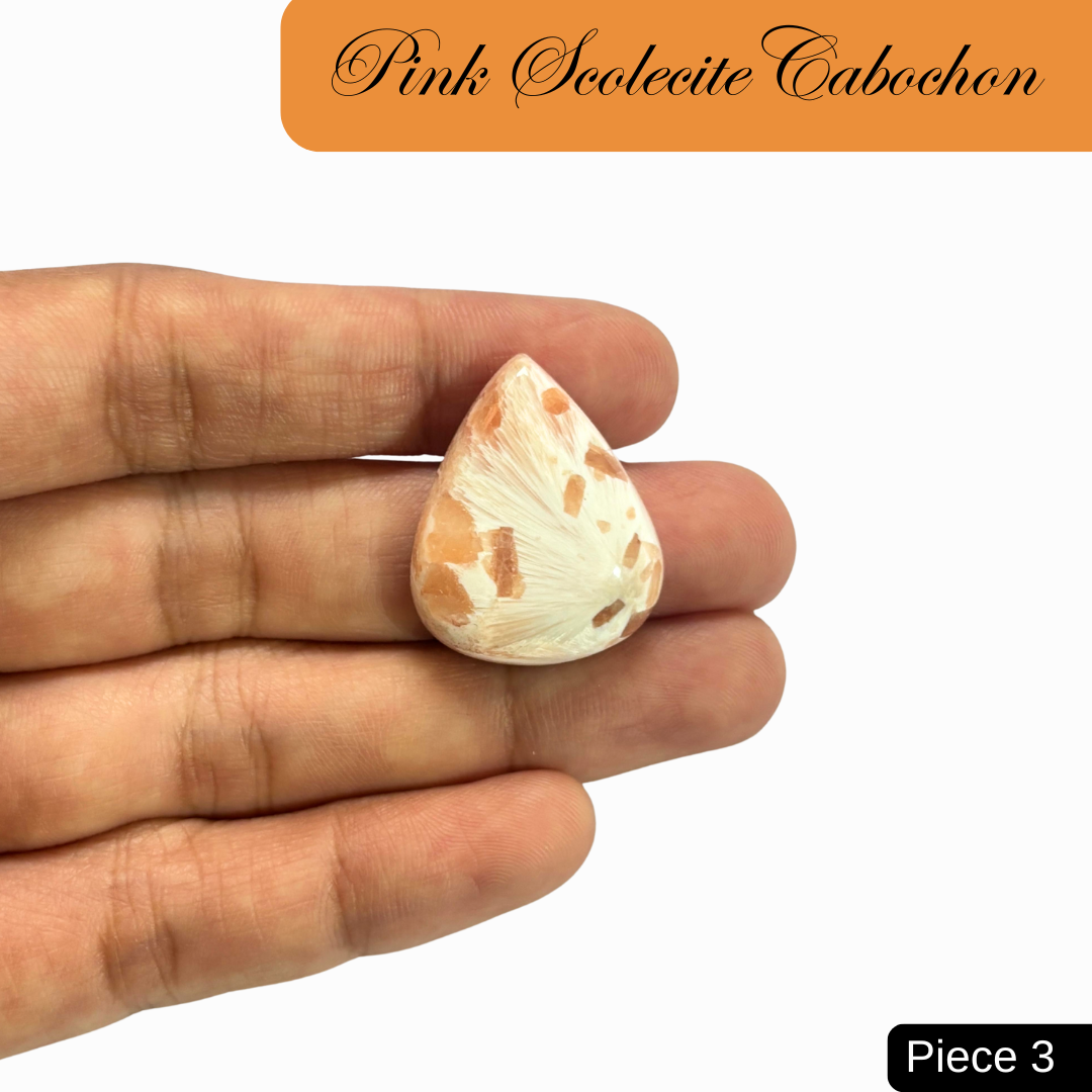 Pink Scolecite Cabochons - AEORA ROCKS INDIA -Healing Crystals superstore