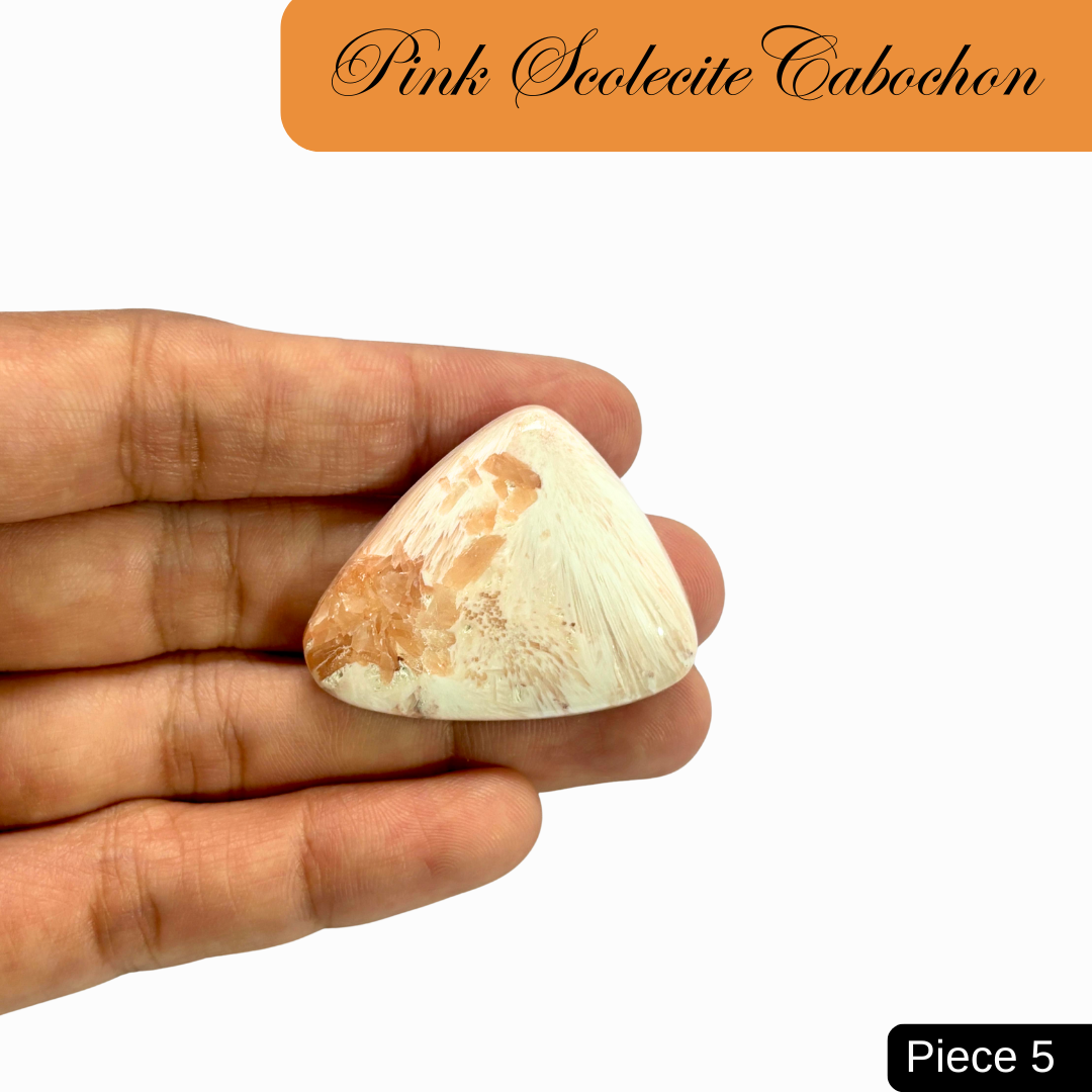 Pink Scolecite Cabochons - AEORA ROCKS INDIA -Healing Crystals superstore