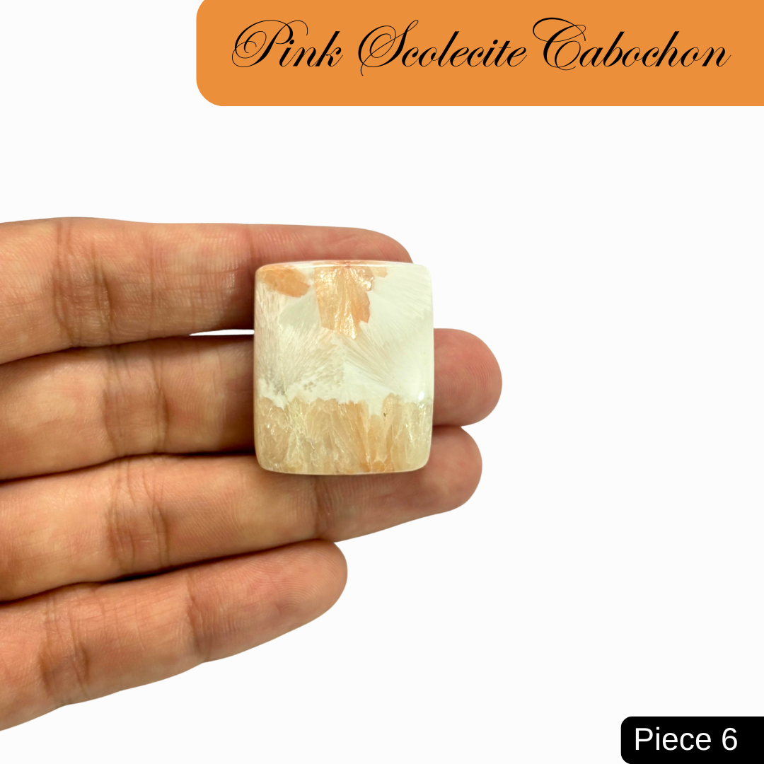 Pink Scolecite Cabochons - AEORA ROCKS INDIA -Healing Crystals superstore