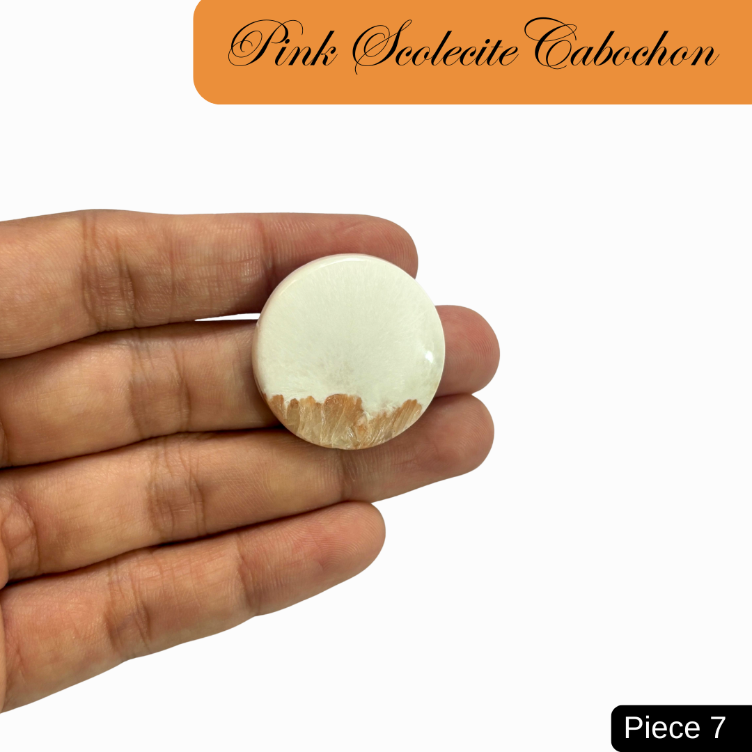 Pink Scolecite Cabochons - AEORA ROCKS INDIA -Healing Crystals superstore