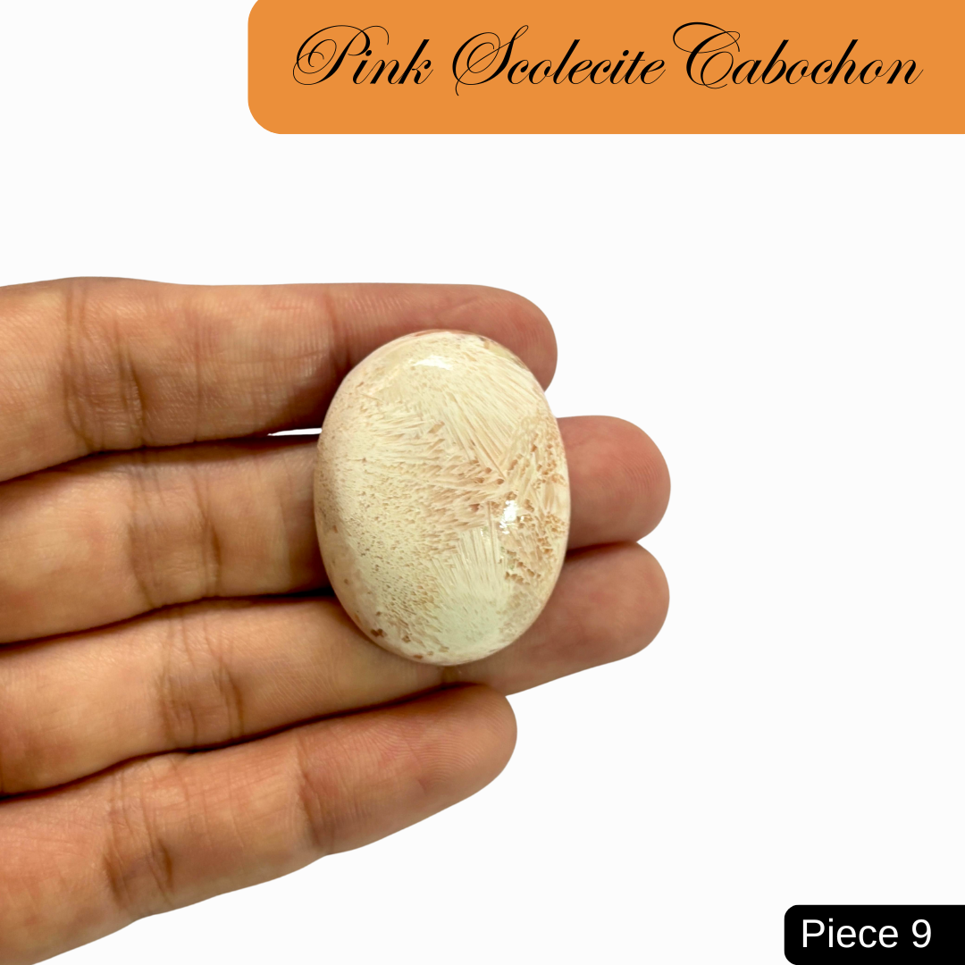 Pink Scolecite Cabochons - AEORA ROCKS INDIA -Healing Crystals superstore