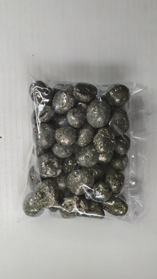 PYRITE CLUSTER TUMBLE STONES - 1 KG