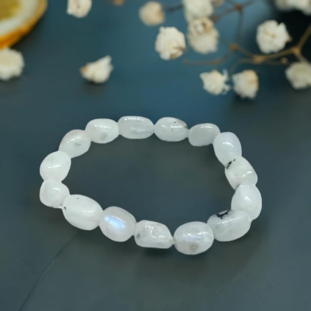 Rainbow Moonstone Tumbled Bracelet